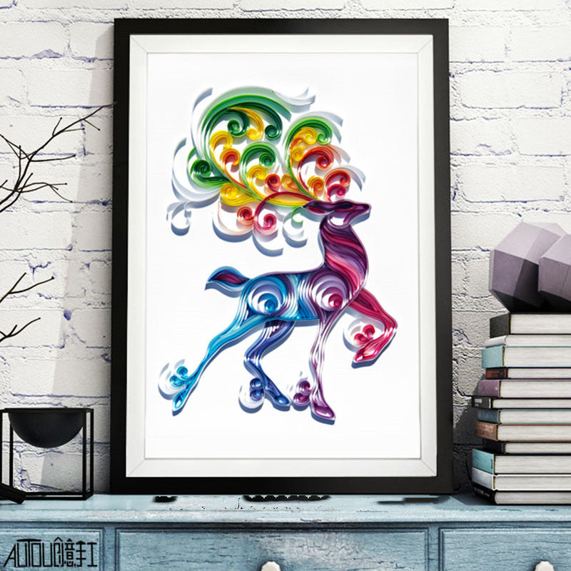 Quilted Paper Illustration Material Package Set Lobby/ Baby Room Decoration Painting Slot