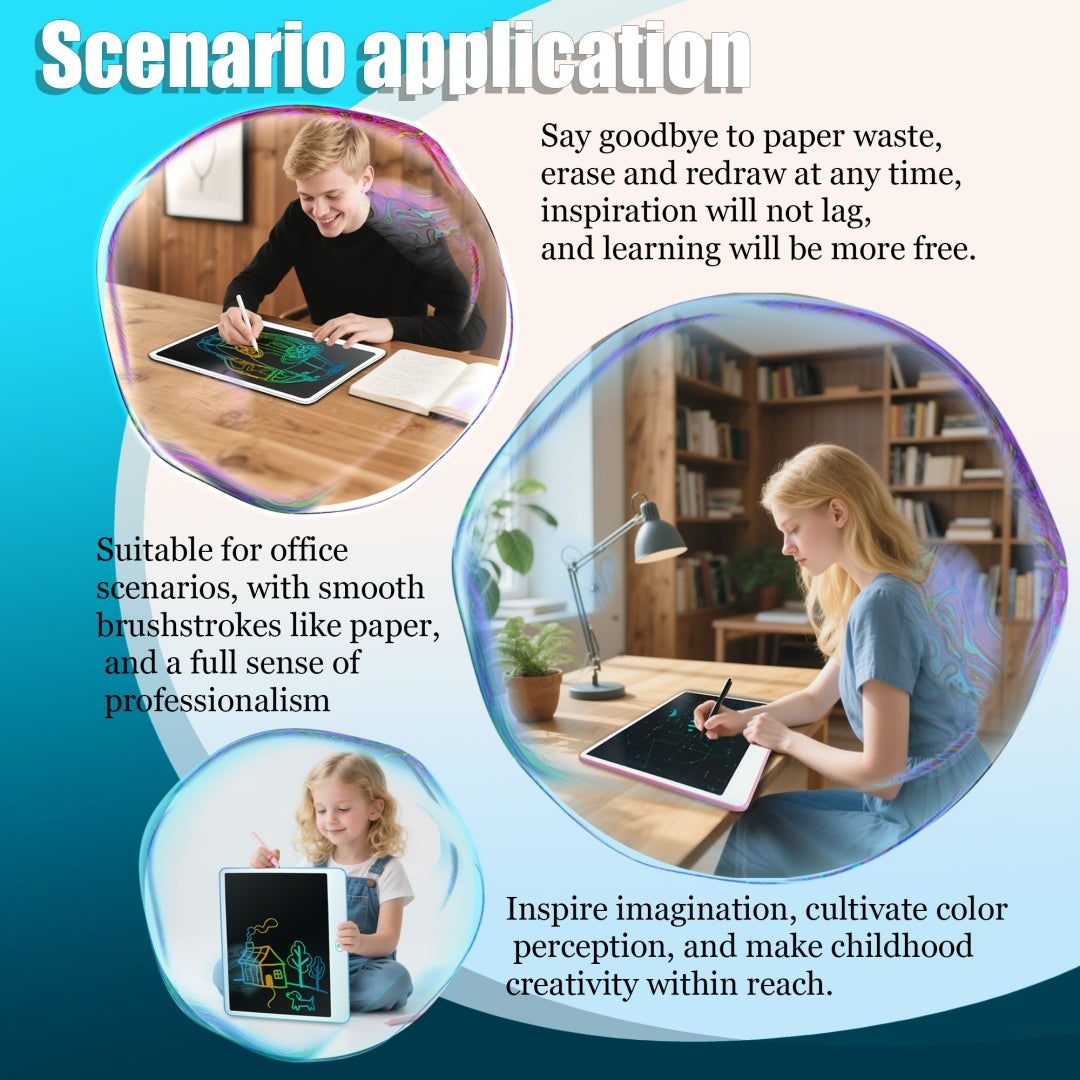 16” LCD Writing Tablet for Kids – Large Colorful Doodle Board with One-Click Erase, Reusable Drawing Pad for Toddlers