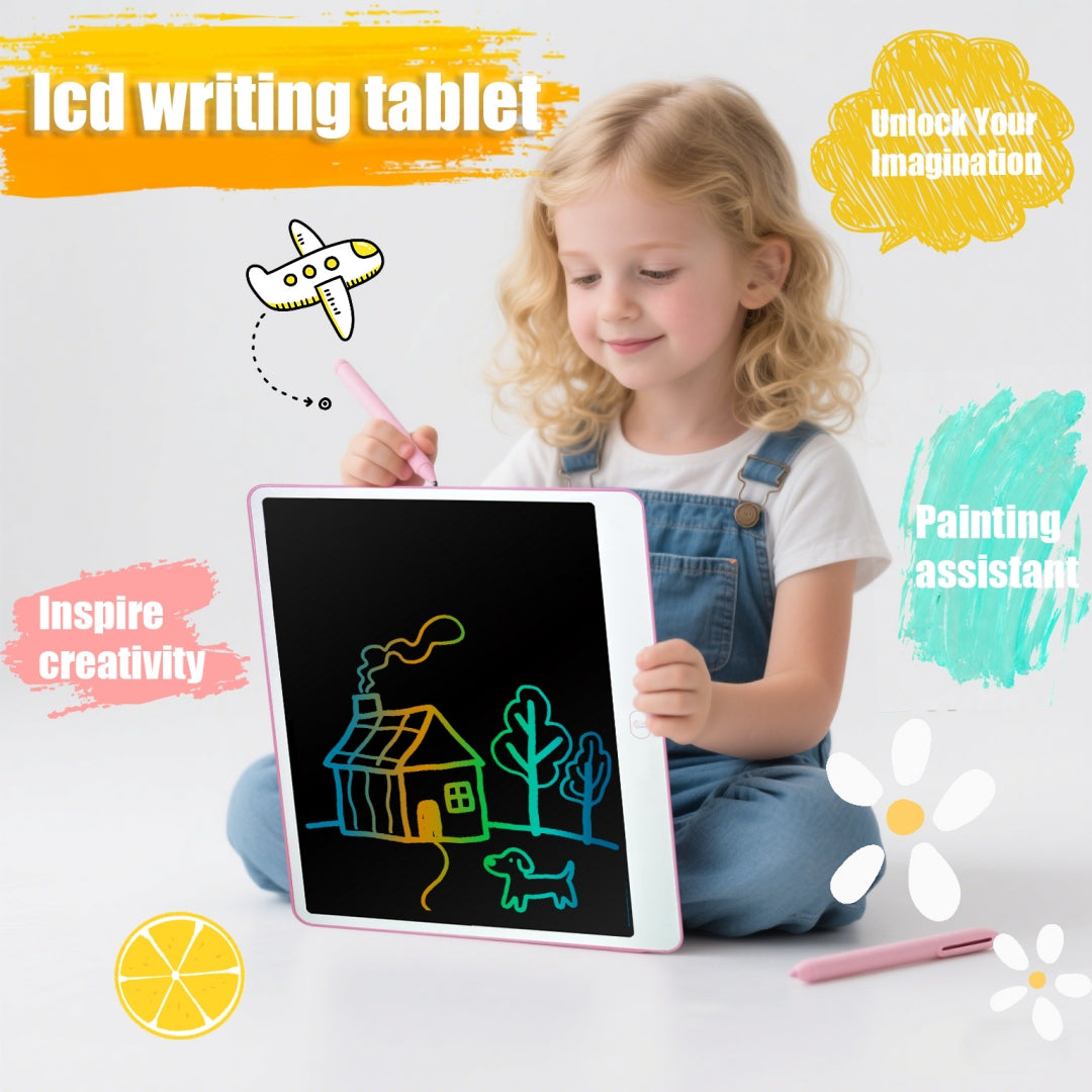 16” LCD Writing Tablet for Kids – Large Colorful Doodle Board with One-Click Erase, Reusable Drawing Pad for Toddlers